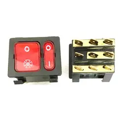 کلید راکر چراغ دار دو پل مناسب بخاری برقی (یک کلید کوچک و یک کلید بزرگ)