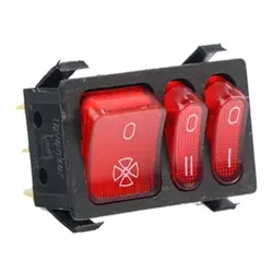 کلید راکر چراغ دار سه پل مناسب بخاری برقی (دو کلید کوچک و یک کلید بزرگ)