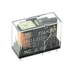 رله 24 ولت دو کنتاکت 8 پایه TIANBO TRA3 L-24VDC-S-2Z