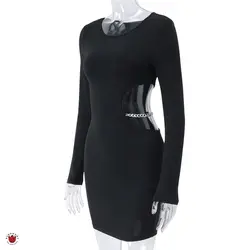 پیراهن مجلسی لباسشب آستین بلند کشی مشکی Nissa