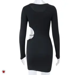 پیراهن مجلسی لباسشب آستین بلند کشی مشکی Nissa