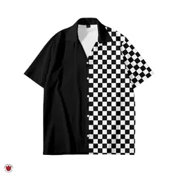 پیراهن گرانج شطرنجی کنتراست