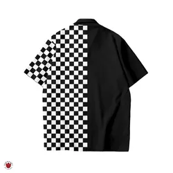 پیراهن گرانج شطرنجی کنتراست