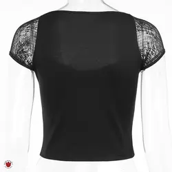 کراپ تاپ نیمتنه ویکتوریایی گاتیک روبان و گیپور Renata