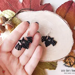 گوشواره خفاش مکرومه دست بافت