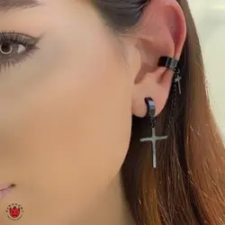 گوشواره پیرسینگ زنجیری صلیب