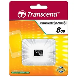 کارت حافظه میکرو اس‌ دی 8 گیگابایت ترنسند مدل Transcend 8GB microSDHC Class 4