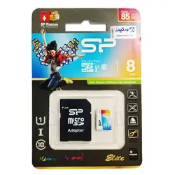 کارت حافظه microSDHC سیلیکون پاور مدل Color Elite کلاس 10 استاندارد UHS-I U1 سرعت 85MBps همراه با آداپتور SD ظرفیت 8 گیگابایت - ایکاپ کالا