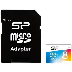 کارت حافظه microSDHC سیلیکون پاور مدل Color Elite کلاس 10 استاندارد UHS-I U1 سرعت 85MBps همراه با آداپتور SD ظرفیت 8 گیگابایت - ایکاپ کالا