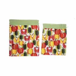 کیسه سبزی کتان رزین تاژ طرح فلفل دلمه ای