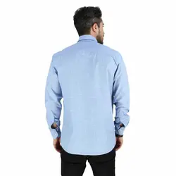 پیراهن آستین بلند تترون مردانه آبی روشن تیدا