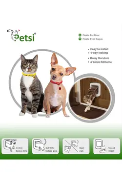 درب تردد سگ و گربه رنگ طوسی برند petsi