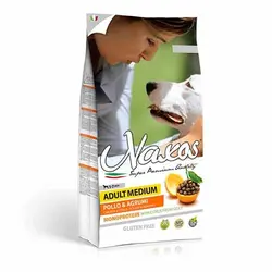 غذای خشک سگ بالغ نژاد متوسط برند نکسوس Naxos با طعم مرغ و مرکبات
