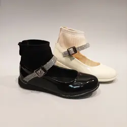 کفش مجلسی دخترانه مچ بافت ورنی سایز 26 تا 31 زیره نرم و راحت