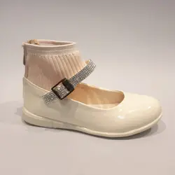 کفش مجلسی دخترانه مچ بافت ورنی سایز 26 تا 31 زیره نرم و راحت