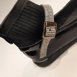 کفش مجلسی دخترانه مچ بافت ورنی سایز 26 تا 31 زیره نرم و راحت