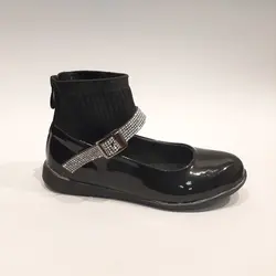 کفش مجلسی دخترانه مچ بافت ورنی سایز 26 تا 31 زیره نرم و راحت