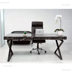 میز مدیریت پایه فلزی طرح سنگ کد 1100 - فضاسیستم