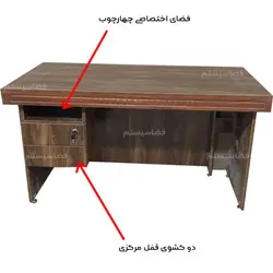 میز نیمه وکیوم کارمندی مستطیلی کد 229 - فضاسیستم