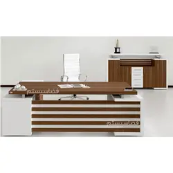 میز مدیریت کمد سفید کد 142 برند فضاسیستم - فضاسیستم