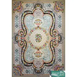 فرش ماشینی 1200 شانه قصر ایرانیان کد 5040 زمینه فیلی