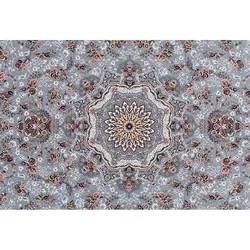 فرش ماشینی 700 شانه کلکسیون لاهور طرح بهار زمینه نقره‌ای