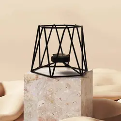 وارمر قوری و جا شمعی فلزی 8وجهی