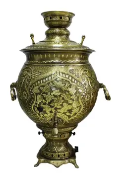 سماور گازی سنتی برنجی طرح گلستان - یزد استور