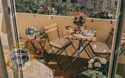 مشاهده و خرید میز و صندلی چوبی فلزی مدل پیچک تاشو | ویلامبل