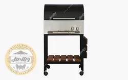 باربیکیو مدل مشکی و استیل پایه چوب دار 62 - ویلا مبل
