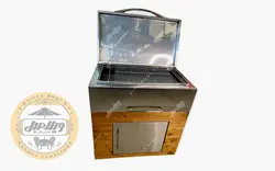 باربیکیو زغالی 75 سانت استیل کابینت دار