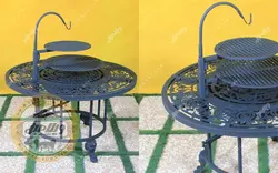 میز فلزی آتشدان با استیک پز مدل پارسی - ویلا مبل