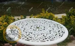 میز باغی آلومینیوم قطر ۸۵ سانتی متر - ویلا مبل