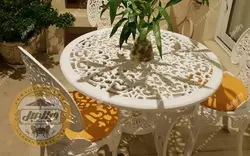 میز باغی آلومینیوم قطر ۸۵ سانتی متر - ویلا مبل