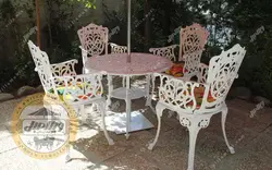 میز باغی آلومینیوم قطر ۸۵ سانتی متر - ویلا مبل