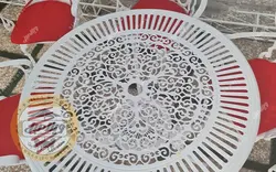 میز باغی آلومینیومی مدل کبریتی قطر 110 - ویلا مبل