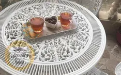 میز باغی آلومینیوم قطر ۷۹ سانتی‌متر - ویلا مبل