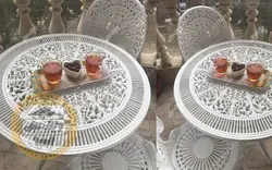 میز باغی آلومینیوم قطر ۷۹ سانتی‌متر - ویلا مبل