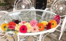 میز باغی فلزی قطر ۱۲۰ سانتی متر - محصولات باغی ویلا مبل