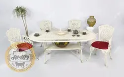 میز آلومینیوم بیضی مدل آرامیس