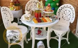 قیمت + خرید میز و صندلی پلیمری مدل طاووس | ویلا مبل