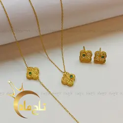 نیم سرویس ونکلیف طلا تاج ماه