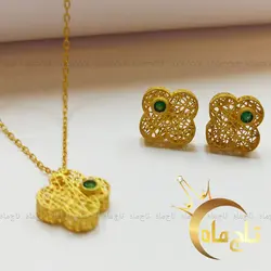 نیم سرویس ونکلیف طلا تاج ماه