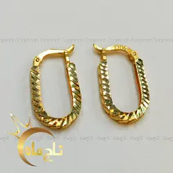 گوشواره کلیپسی گندمی طلا تاج ماه
