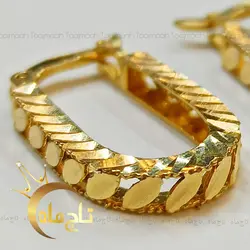 گوشواره کلیپسی گندمی طلا تاج ماه
