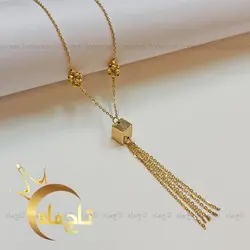 گردنبند مکعب و گوی ایتالیایی طلا تاج ماه
