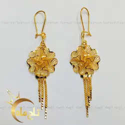 گوشواره گل توری طلا تاج ماه