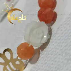 دستبند مهره ای زنبور طلا تاج ماه