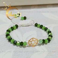 دستبند مهره ای هندسی طلا تاج ماه