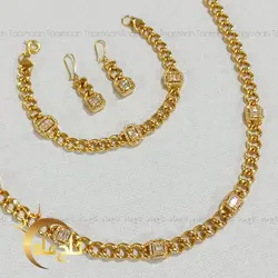 سرویس کارتیر نگین دار طلا تاج ماه